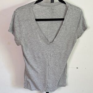 Vince Women's Heather Gray V-Neck Tee
